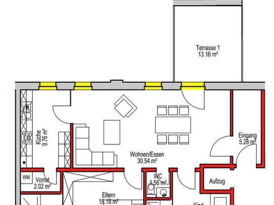 Nürnberg - Erstbezug 525! Kernsanierte Wohnung mit großem Balkon in 5-Familienhaus.