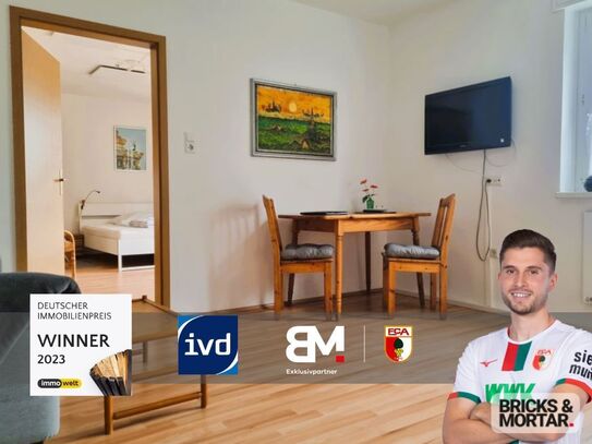 Augsburg - Erbbaurecht - Sehr gepflegte 2-Zimmer-Wohnung mit West-Balkon und toller Aussicht