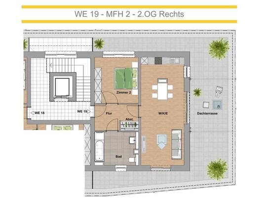 Trier - Sonnige Penthousewohnung mit großer Dachterrasse im KFW 40 Energiesparhaus Trier, Maarviertel