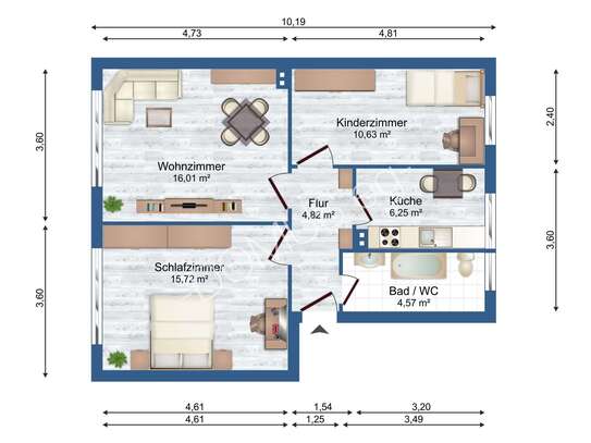 Höhnstedt - Renovierte 3 Zimmer Wohnung zu vermieten.