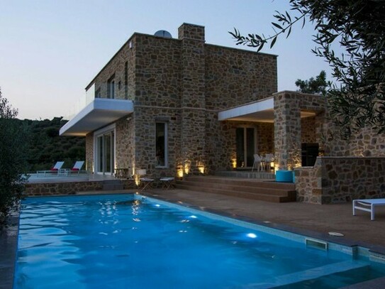Pilos - Luxusvilla mit unverbaubarem Blick aufs Meer