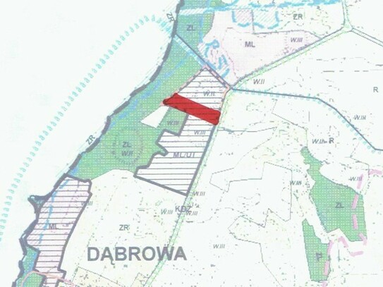 Dabrowa/Mylibórz - Grundstück neben einem See für ein Hotel, eine Pension, etc