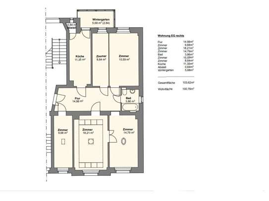 Leipzig - Ideal für Kapitalanleger: Vermiet. 5Raum-Whg. Schleußig mit Stuck, Loggia + Tageslichtbad, Denkmal