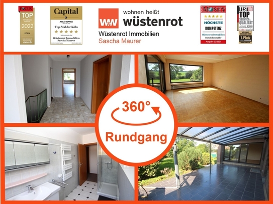 Bergheim - Ehemaliger Bungalow: Großzügige Erdgeschosswohnung mit separatem Eingang, großem Garten, eigener Garage und…