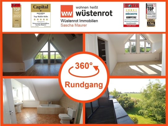 Bergheim - Mit 3D-Rundgang: 3-Zimmer-Dachgeschosswohnung mit Balkon und schöner Aussicht!