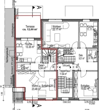 Neubau-Maisonette-Wohnung mit großer Dachterrasse in Mülheim Dümpten