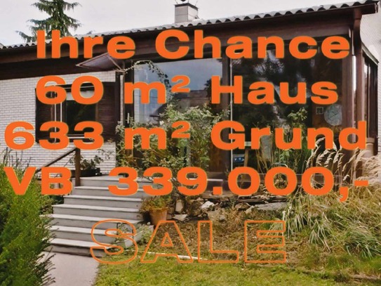 IHRE CHANCE: 3-ZIMMER-HAUS +633 m² BAUGRUND +NUR VB 339.000,- +GRÜNLAGE +GARAGE +VOLLKELLER