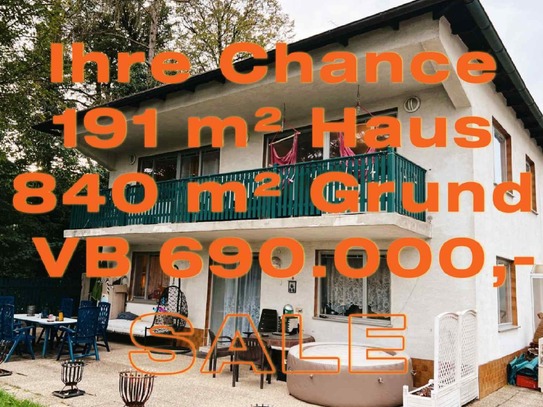 IHRE CHANCE: 6-ZIMMER-HAUS + ca. 840 m² EIGENGRUND +NUR VB 690.000,- +DOPPELGARAGE+KELLER