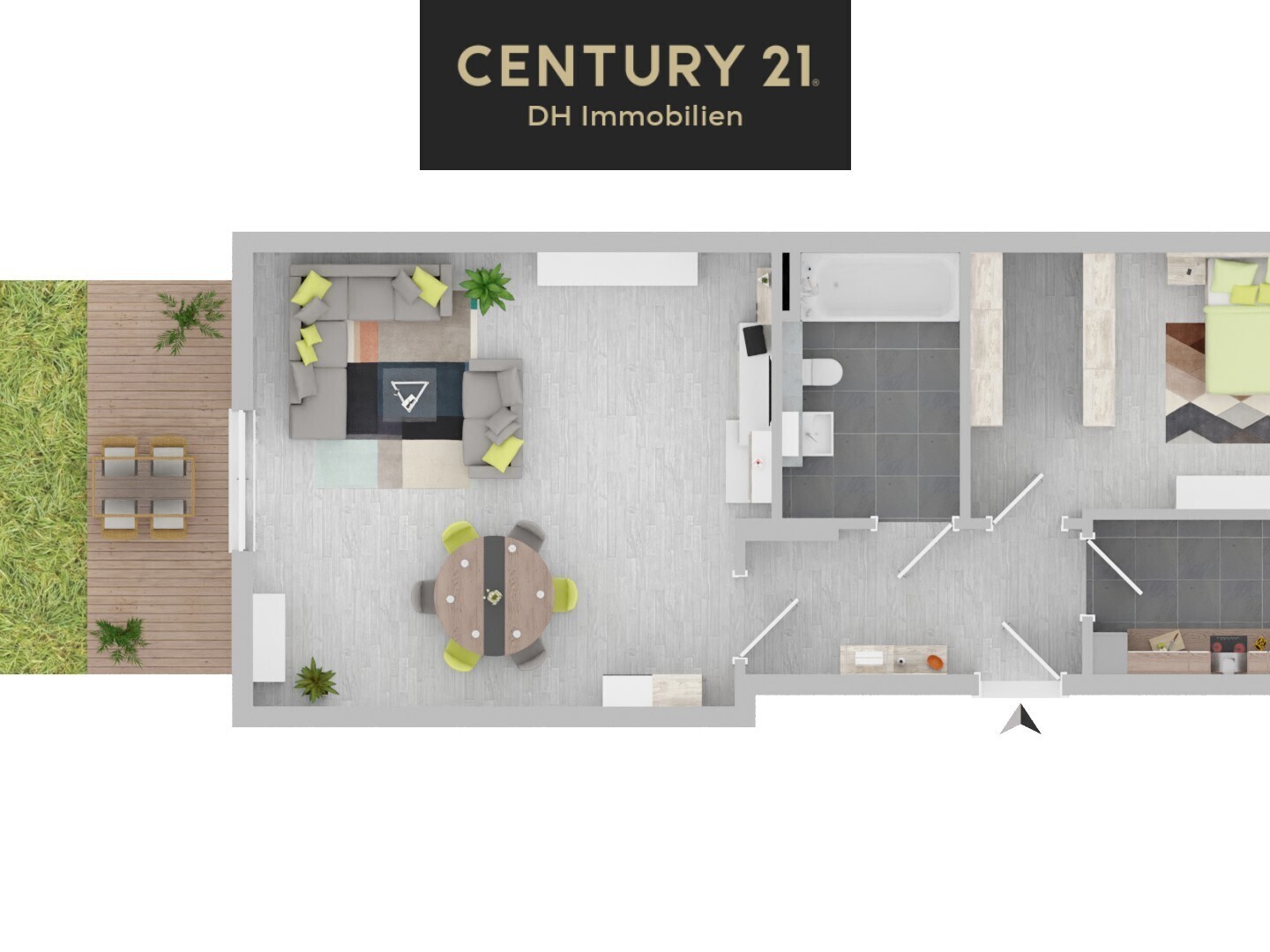 Kapitalanlage oder Selbstnutzung- neuwertige 2-Zi.-Wohnung mit eigenem Garten