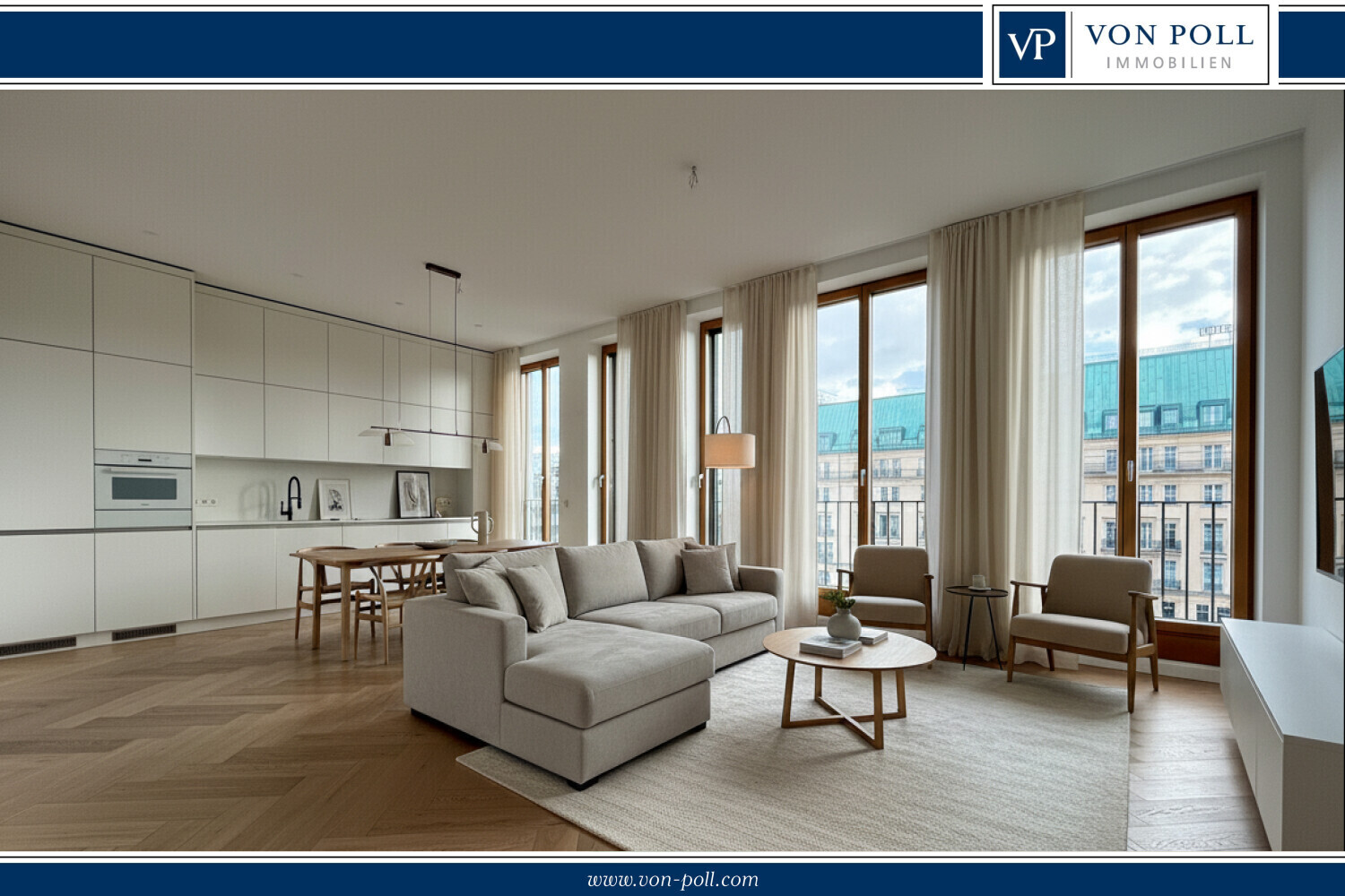 Luxuriöse 2-Zimmer-Residenz mit Blick auf das Hotel Adlon