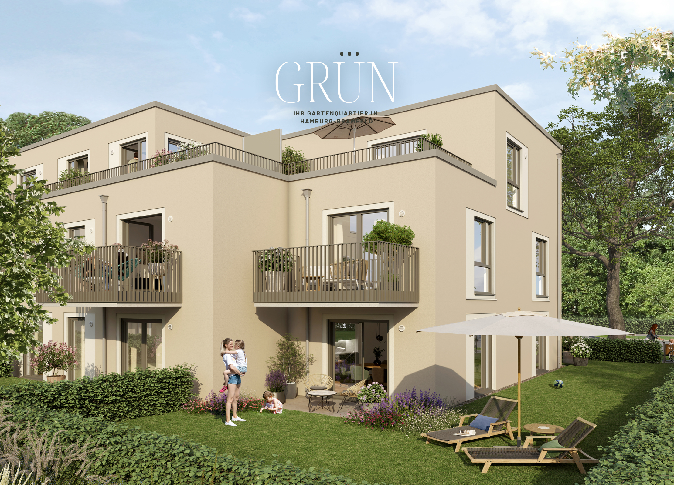 3-Zimmer-Wohnung mit Balkon und Blick ins Grüne.