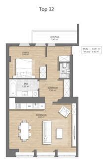 Nähe U3! Sonnige 64,7 m2 Terrassenwohnung (2 Zimmer) im Dachgeschoss