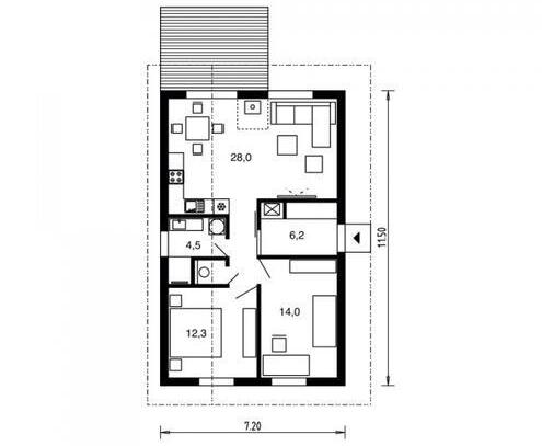 Massivbungalow 66 m² auf Baurechtsgrund in Unterwaltersdorf