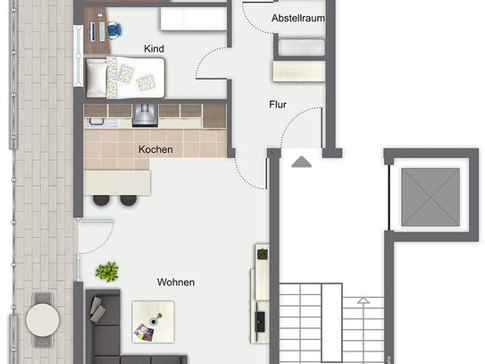Exklusives Penthouse Köln Junkersdorf 2ZiKDB