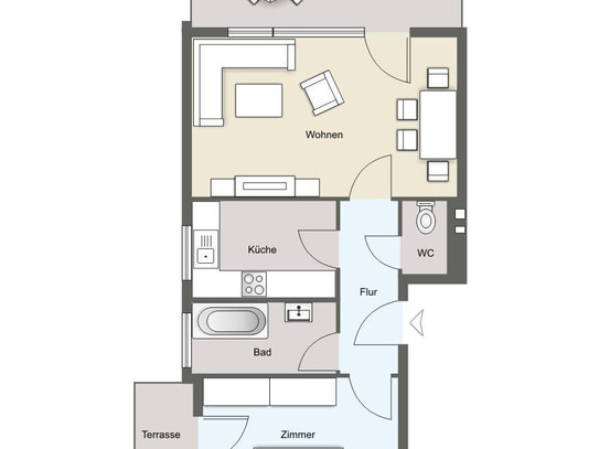 Helle 2-Zimmer Erdgeschosswohnung in Feldrandnähe