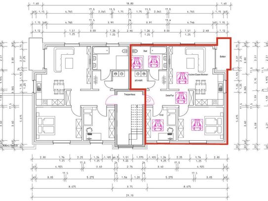 Exklusive 3-Zimmer-Wohnung mit Fernblickbalkon für Singles oder Paare