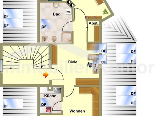 Aparte 2 Zimmer-Wohnung mit Balkon im Dachgeschoss