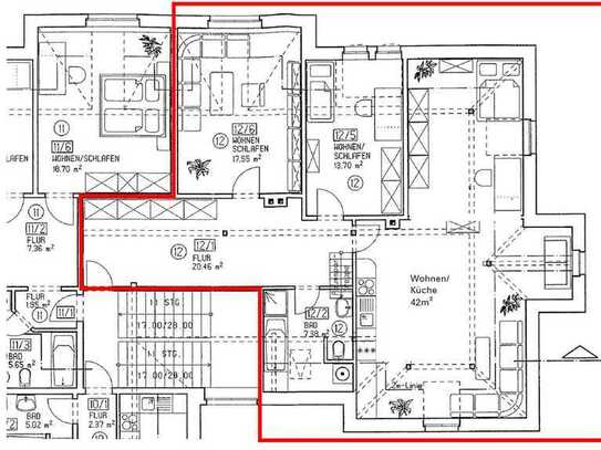 Teilmöblierte 3,5-Zimmer-DG-Wohnung inkl. EBK und großer Dachterrase