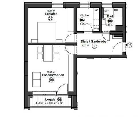 Energetisch Sanierte 2 Zimmerwohnung im 1. Obergeschoss