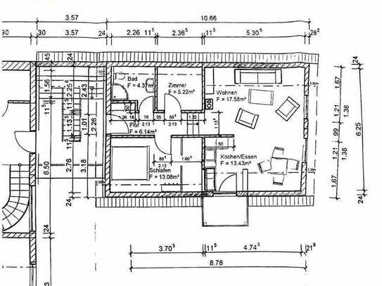 Ansprechende und neuwertige 2-Raum-DG-Wohnung mit geh. Innenausstattung mit Balkon und EBK