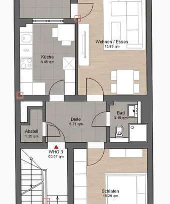 Erstvermietung nach Sanierung - schöne helle 2-ZKDB Wohnung mit großer Dachterrasse - Citynah