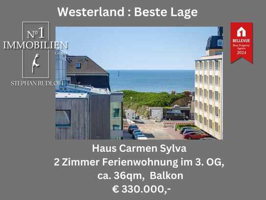 2 Zimmerwohnung im 3.OG, mit Balkon am Strand von Westerland