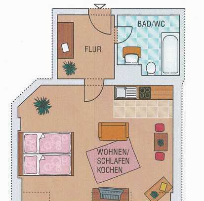 Kleine Dachgeschoss-Wohnung im Denkmalobjekt mit Aufzug