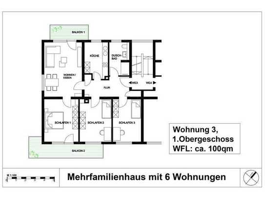 Letzte Chance modernisierte und energetisch sanierte 4-Zimmer-Wohnung, 2 Balkone in Nehren