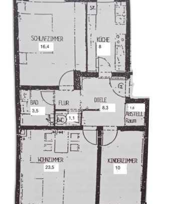 3-Zimmer-Wohnung mit Balkon in St. Johannis
