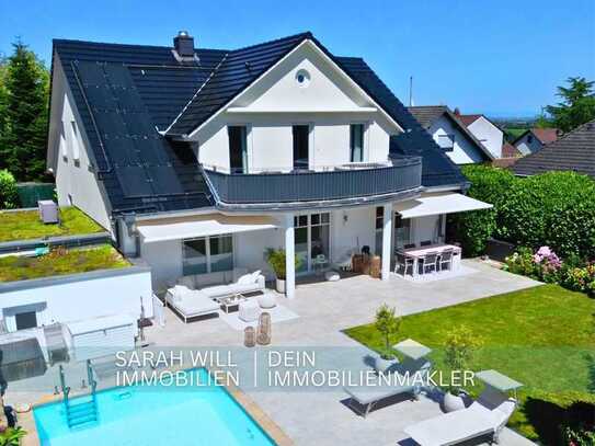 *RESERVIERT*Repräsentative Villa mit beheiztem Pool & Südgarten, Schlossblick & Blick in Rheinebene