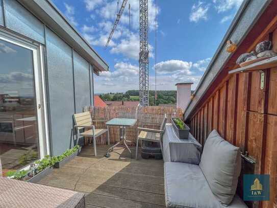 ÜBER DEN DÄCHERN - große 1,5-Zi. Wohnung mit Weitblick von traumhafter Dachterrasse in Wangen