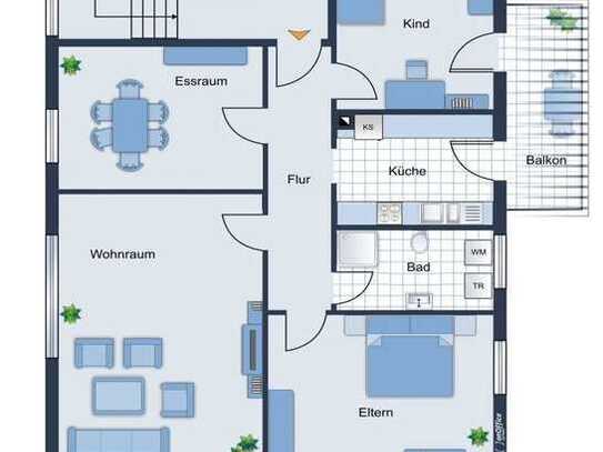 4-Zi.-Whg. in NSU mit Einbauküche und Balkon