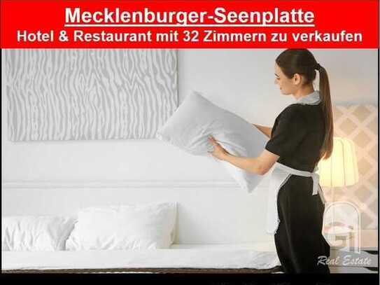 Hotel & Restaurant mit 32 Hotelzimmern an der Mecklenburgischen Seeplatte