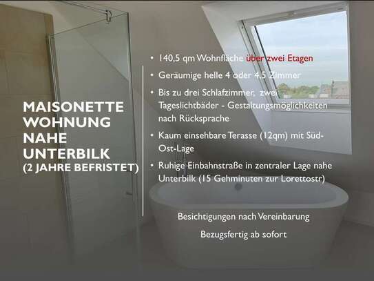 BEFRISTET 140qm-Maisonette-Traum in Düsseldorf