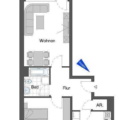 2-Zimmer Wohnung mit Loggia - frisch saniert