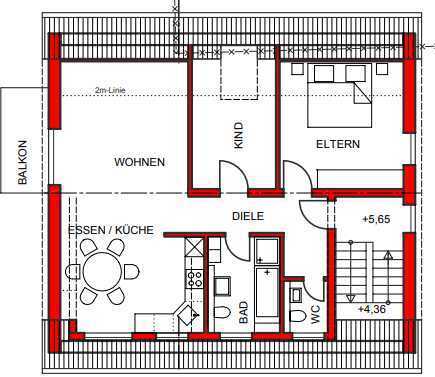 Stilvolle, neuwertige 3-Raum-DG-Wohnung mit geh. Innenausstattung mit Balkon in Mühlheim am Main