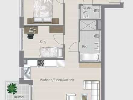 ERSTBEZUG: große 3,5 Zimmer-Wohnung mit Westbalkon im Neubau in Korntal!