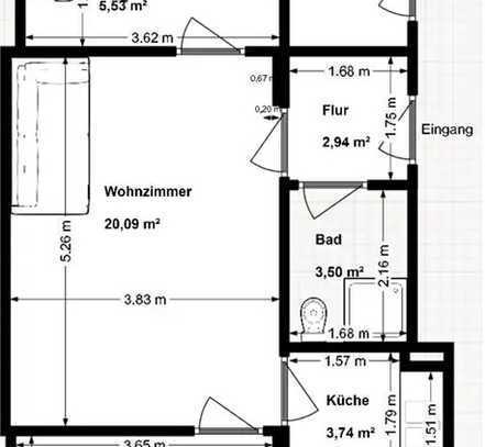 Stilvolle 2-Zimmer-Wohnung mit EBK in Oberursel