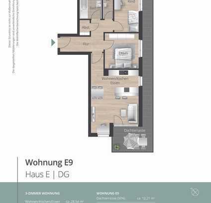 E9 - Modernes, 3 Zimmer Penthouse mit Dachterrasse und offenem Wohn-/Essbereich, Aufzug uvm.