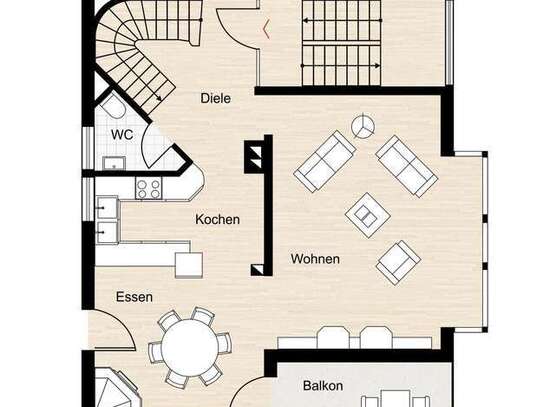 4 Zimmer Maisonette Wohnung in Würzburg Heidingsfeld