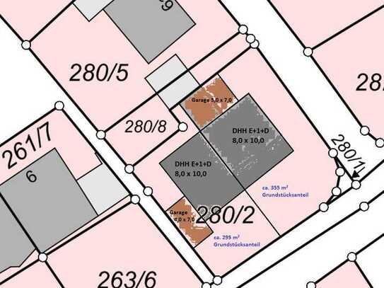 295 m² Baugrundstück für eine DHH E+1+D in Forstern zu verkaufen