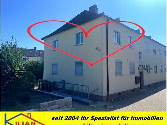 KILIAN IMMOBILIEN! KOMPLETT RENOVIERTE 2 ZI. ETW MIT 46 M² IM 1.OG EINES 4-P.-HAUSES IN ROTH! GARTEN