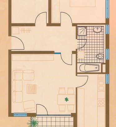 Geschmackvolle 3,5-Zimmer-Terrassenwohnung mit Gartenanteil, Einbauküche und Tiefgaragenstellplatz