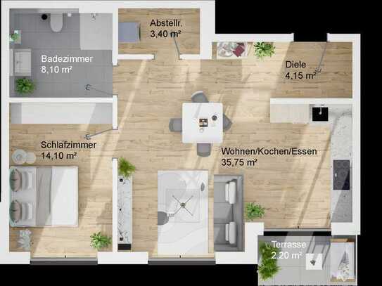 RESERVIERT! Haus A, Wohnung 3, Erdgeschoss, 2-Zimmer