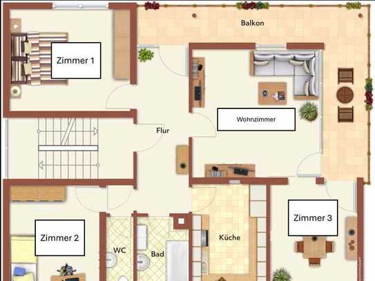 4-Zimmer-Whg, 1.OG, Balkon, 300m zum See, Gartenanteil