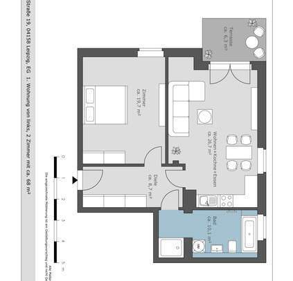 Etwas besonderes: Exklusive Zwei-Zimmer-Wohnung mit eigenem Gartenanteil