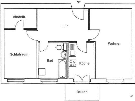 Helle 2-Raumwohnung mit Balkon und Abstellraum