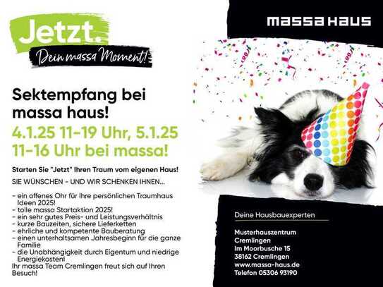 Sektempfang bei massa haus! 4.1.25 11-19 Uhr, 5.1.25 11-16