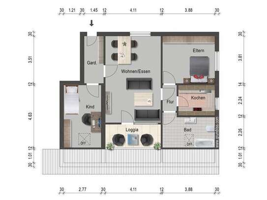 Exklusive, modernisierte 3,5-Raum-Dachgeschosswohnung mit geh. Innenausstattung mit Balkon und EBK