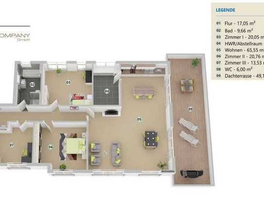 Luxuriöses Penthouse mit 4 Zimmern & Dachterrasse – 187 m² Wohnfläche über den Dächern von Godshorn
